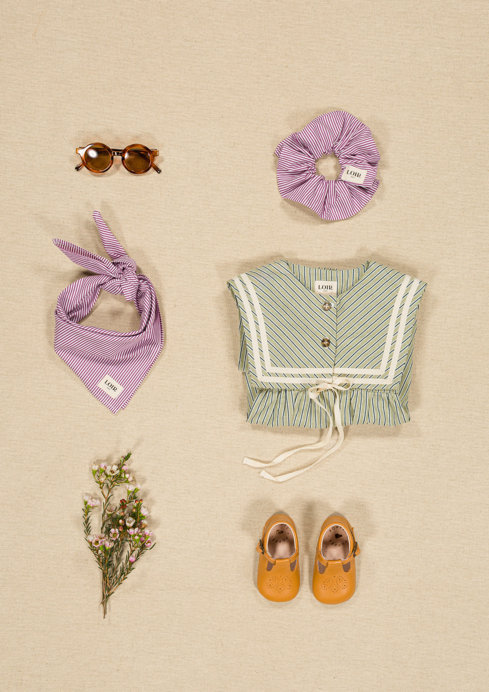 Barboteuse Isabella - Rayures menthe