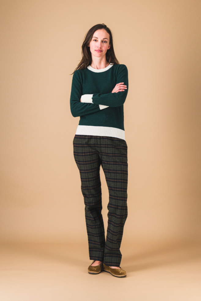 Pullover AUGUSTA - Vert sapin / crème