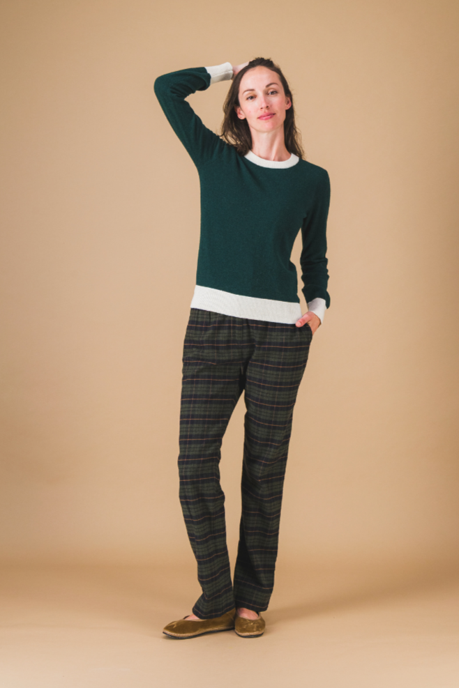 Pullover AUGUSTA - Vert sapin / crème