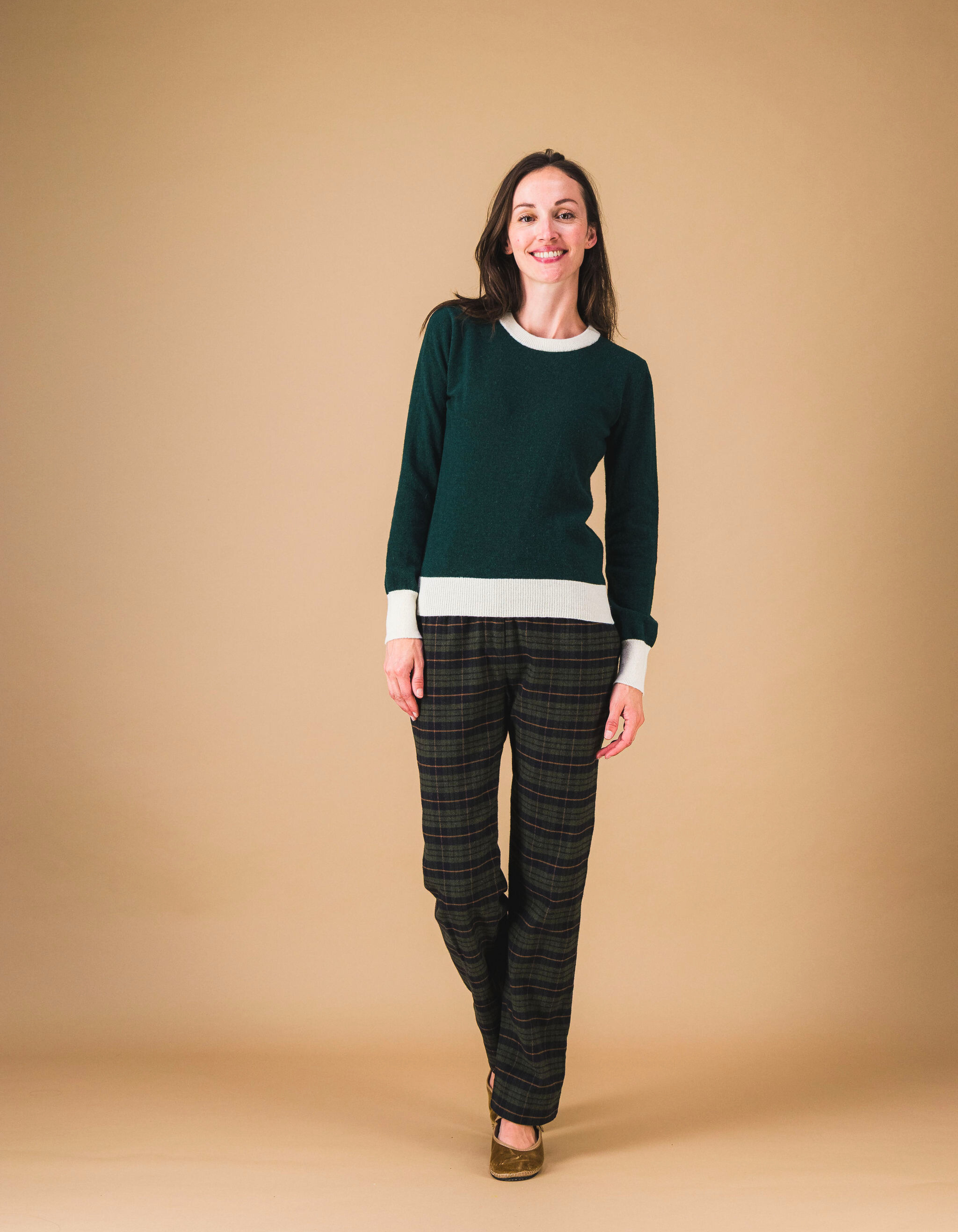 Pullover AUGUSTA - Vert sapin / crème