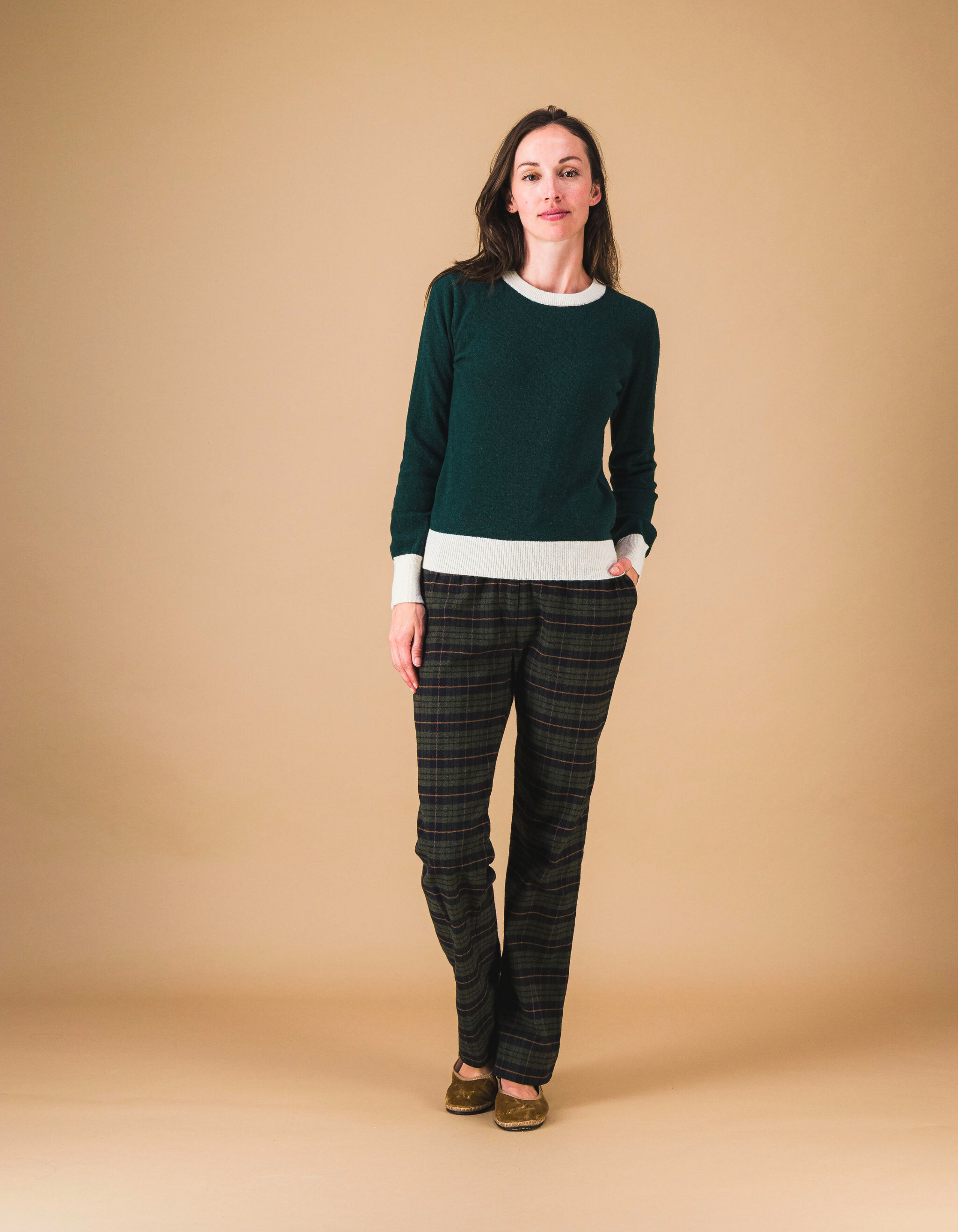 Pullover AUGUSTA - Vert sapin / crème