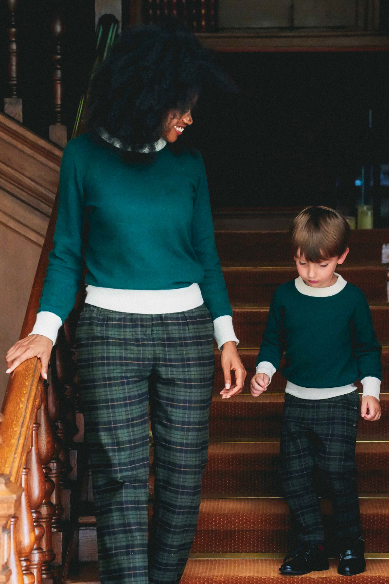 Pullover AUGUSTA - Vert sapin / crème