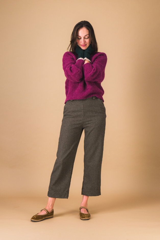 Mitaine EVA - Vert sapin / crème