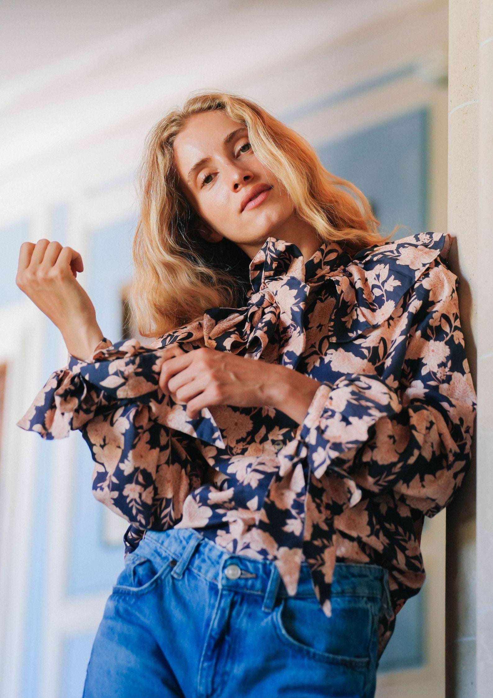 CHEMISE EDMA - FLEURS MARINE