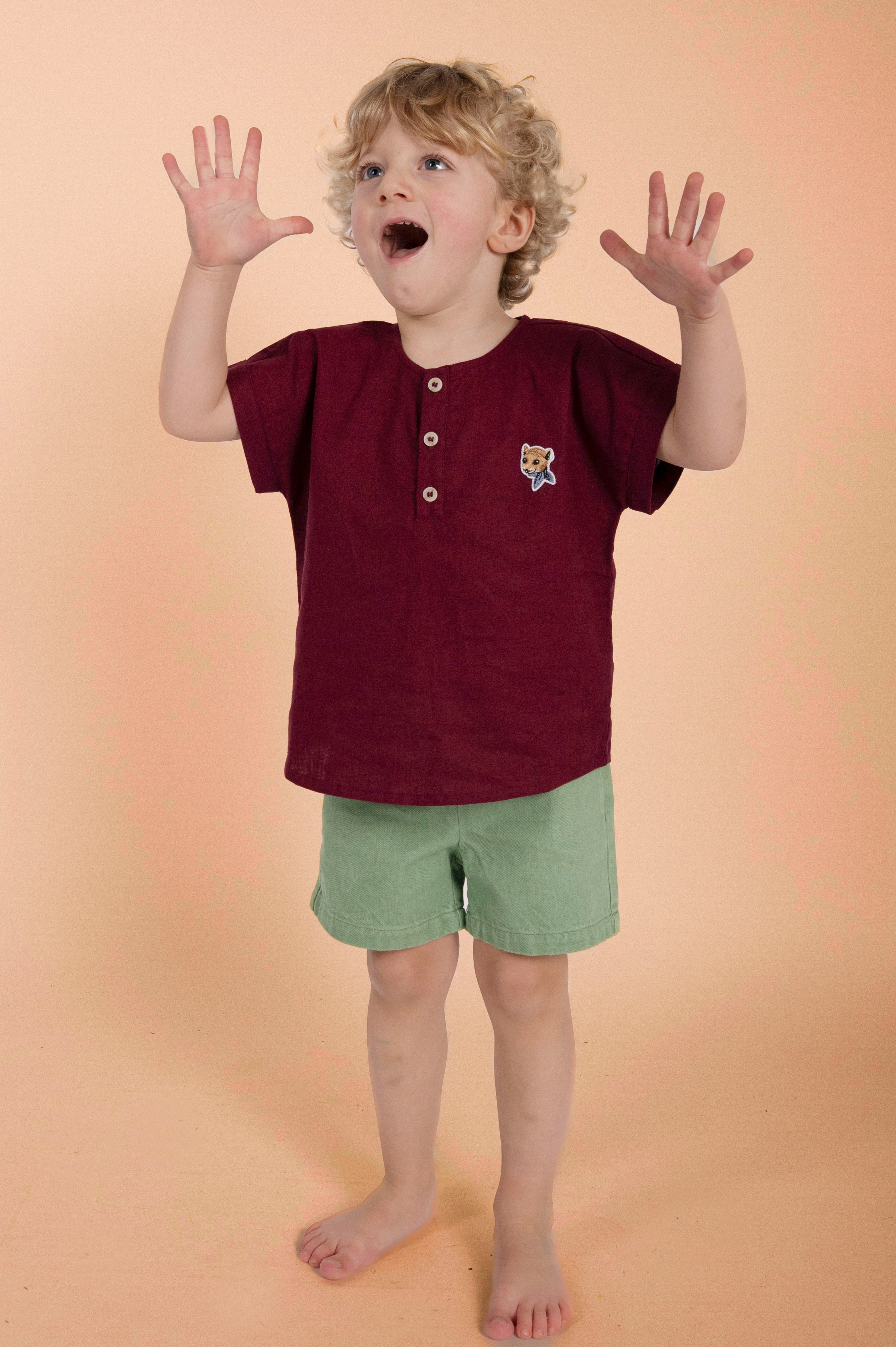 Blouse T - lin bordeaux