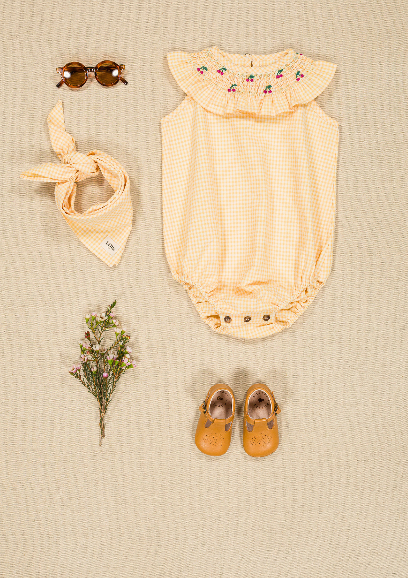 Barboteuse Marta - Vichy jaune