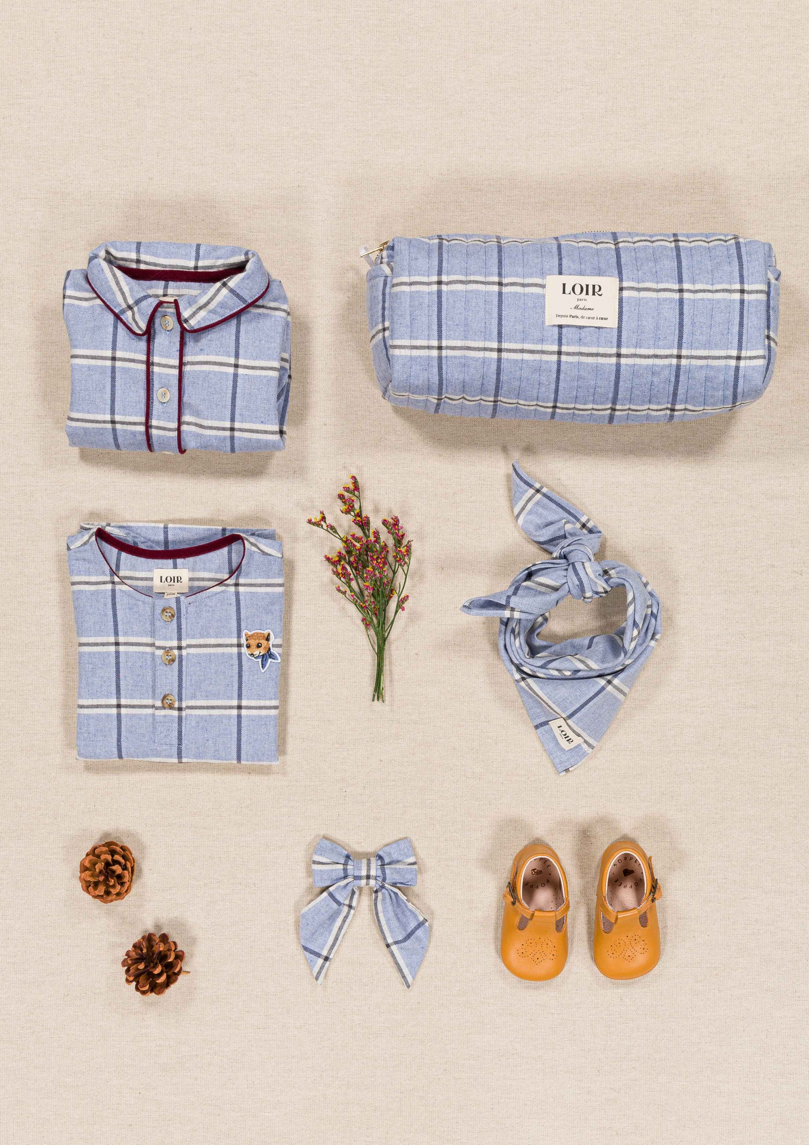 Barboteuse Orso - Tartan Ciel