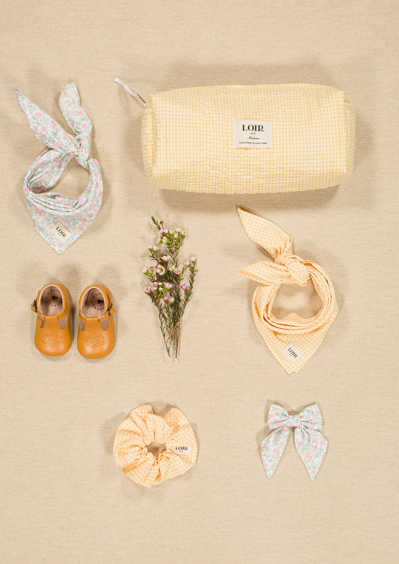 Trousse LUCIA - Vichy jaune