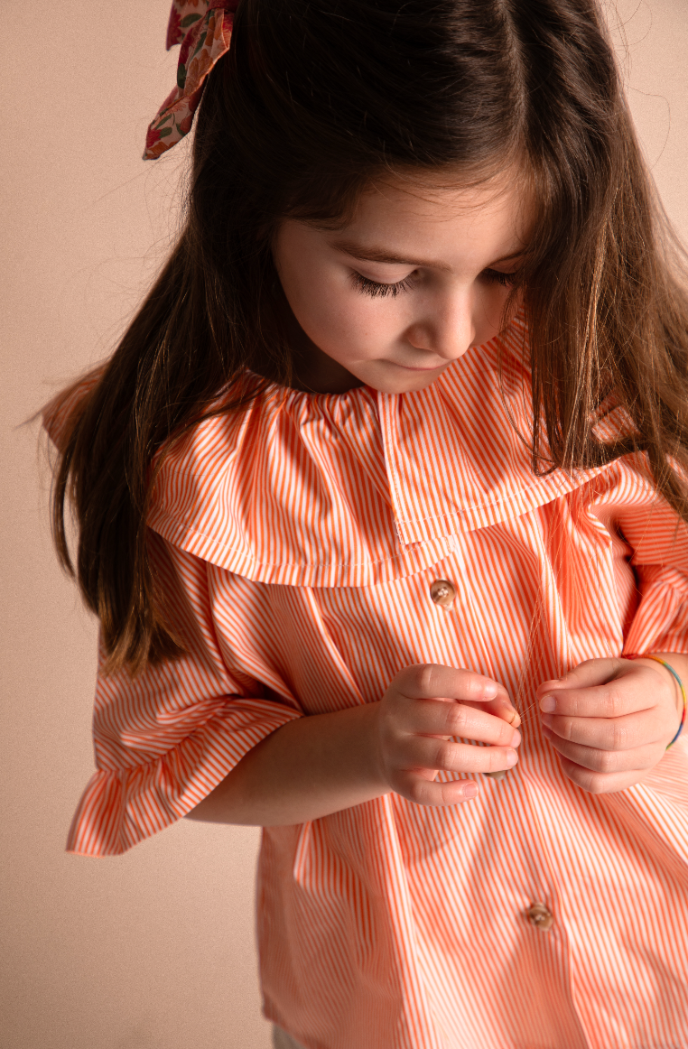 Chemise Zita - Rayures oranges