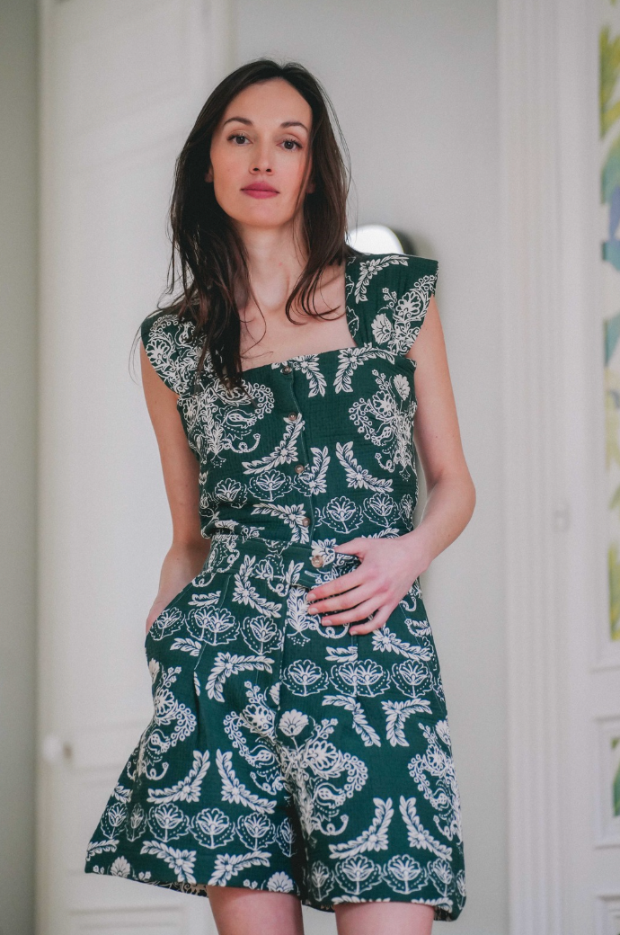 Short Gallia - Madame - Jacquard vert