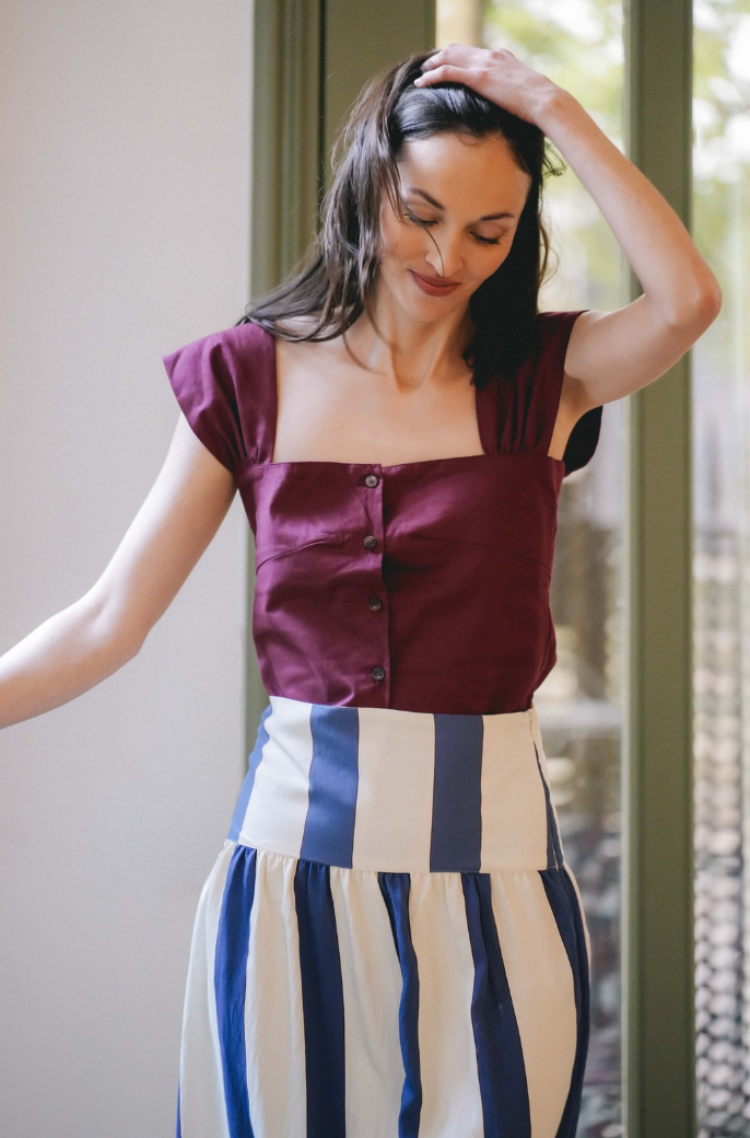 Top Cielo - Madame - Lin bordeaux