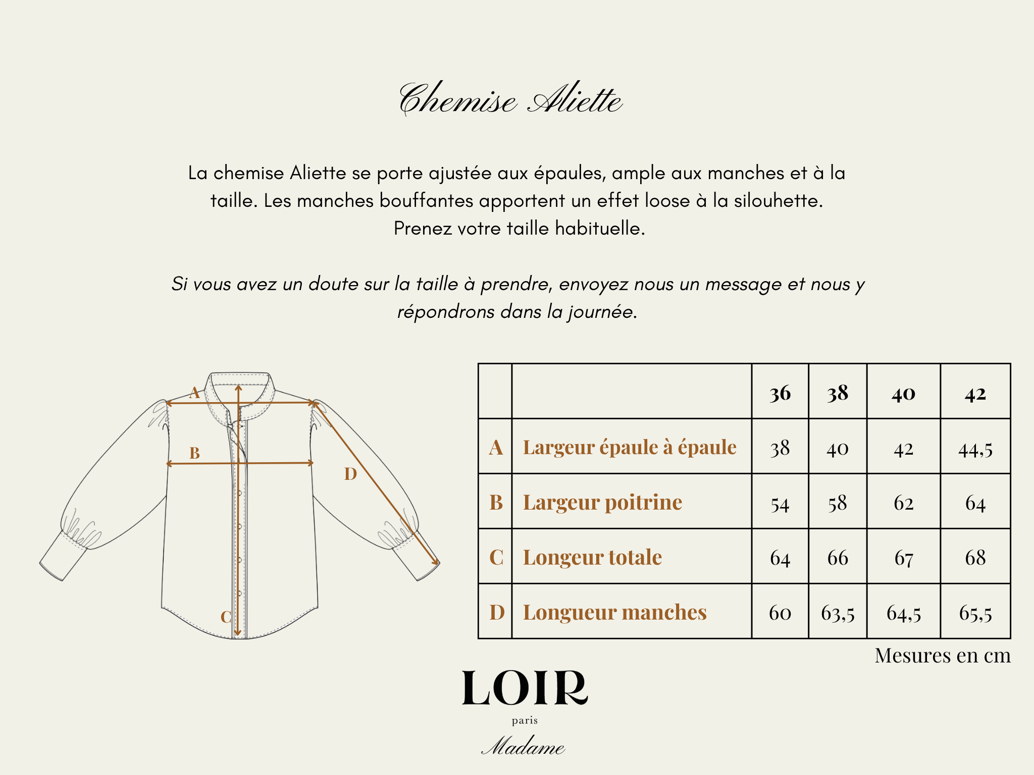 Chemise ALIETTE - Blanche