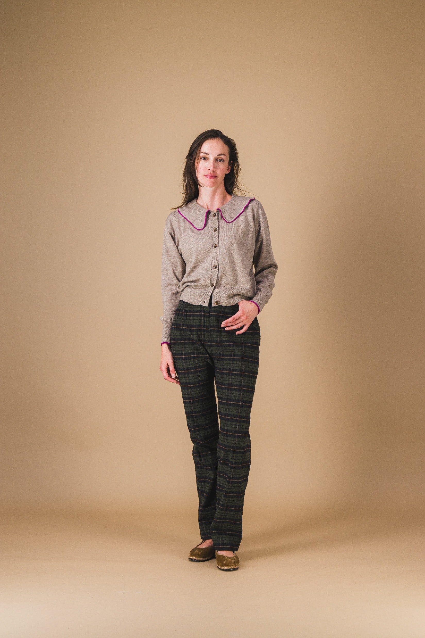 Cardigan COLETTE - Beige / Fushia