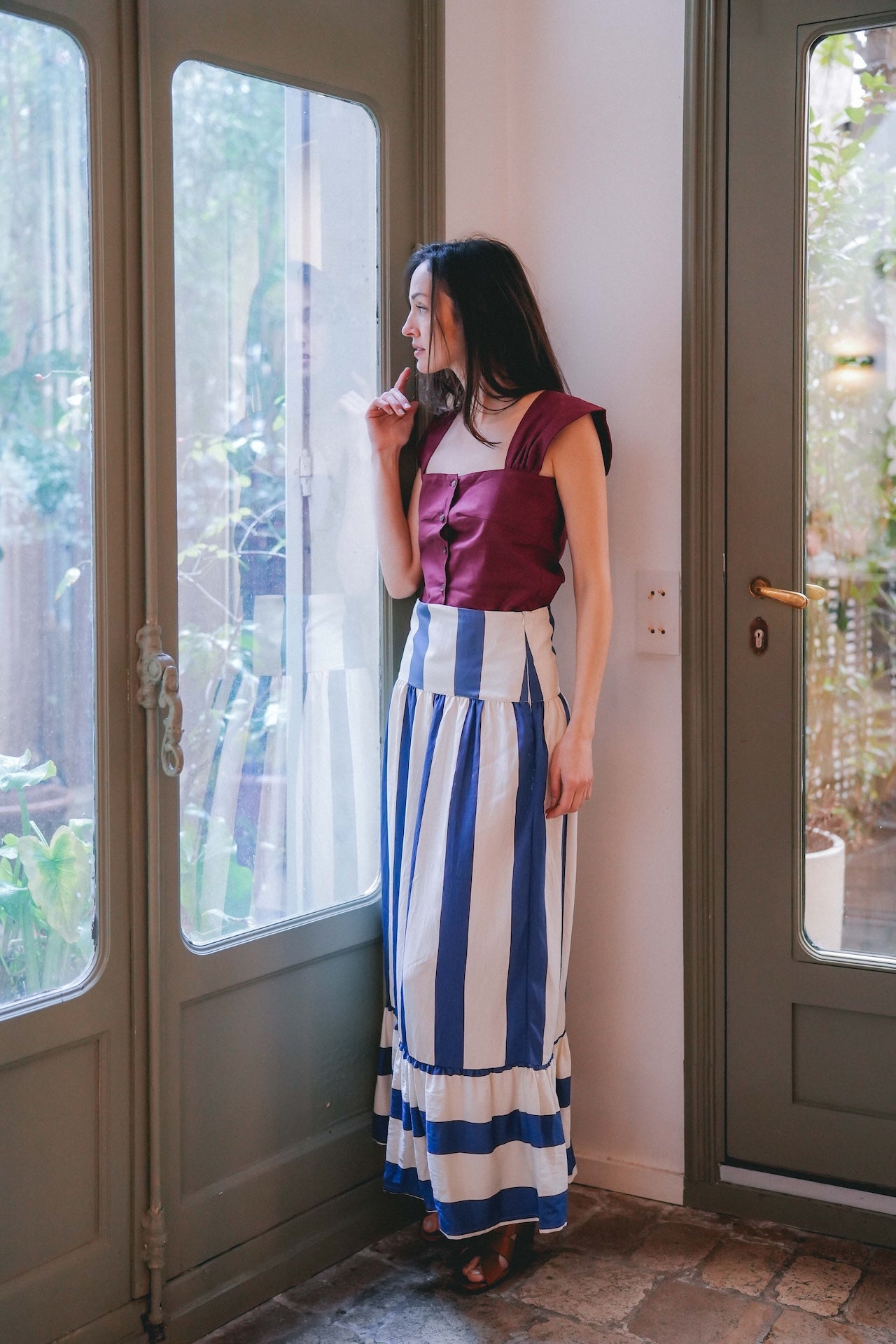 Jupe Mia - Madame - Maxi rayures bleues