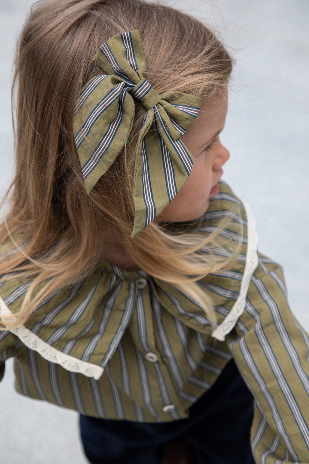 Barrette Carlotta - Rayures olive