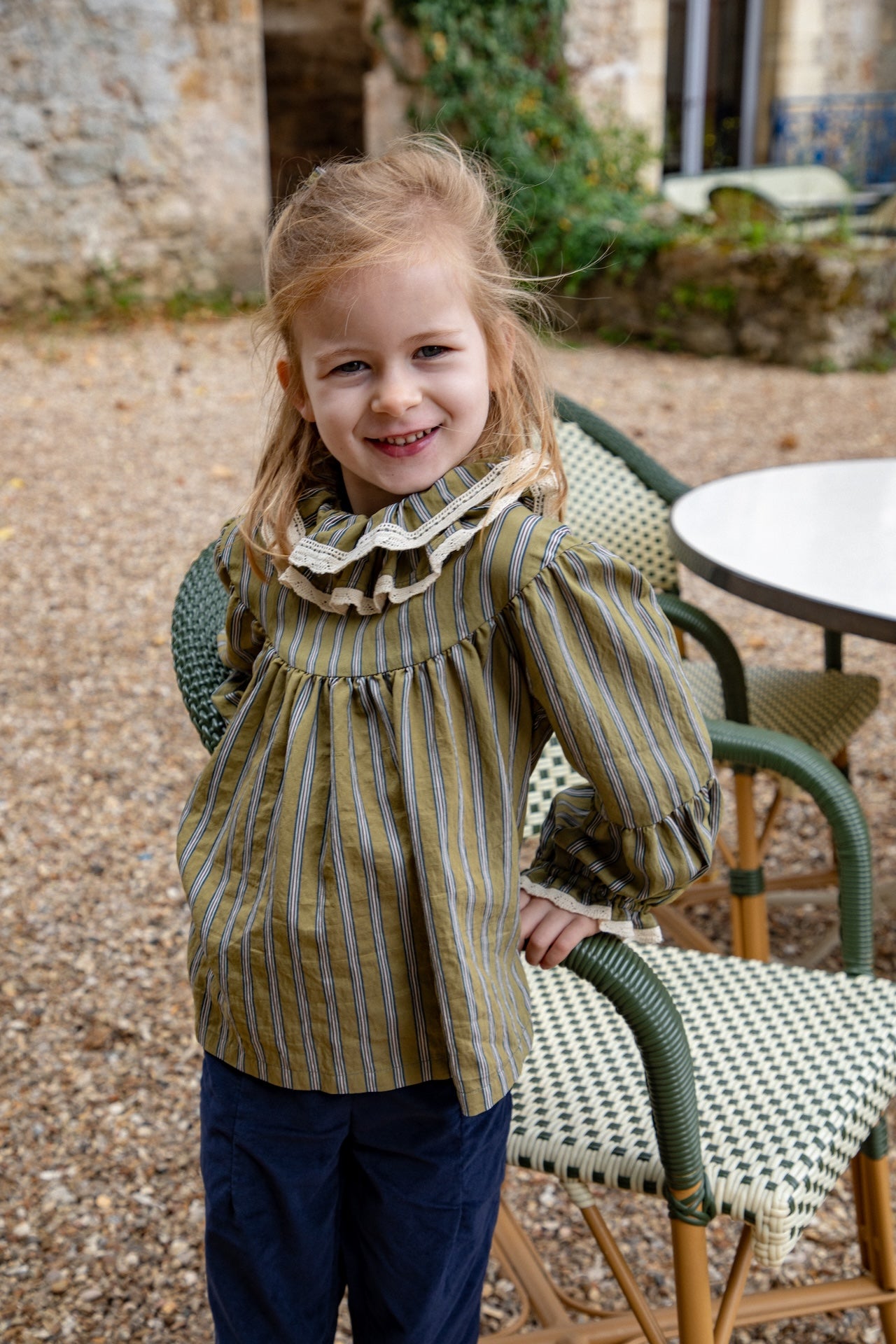 Blouse Esperance - Rayures olive