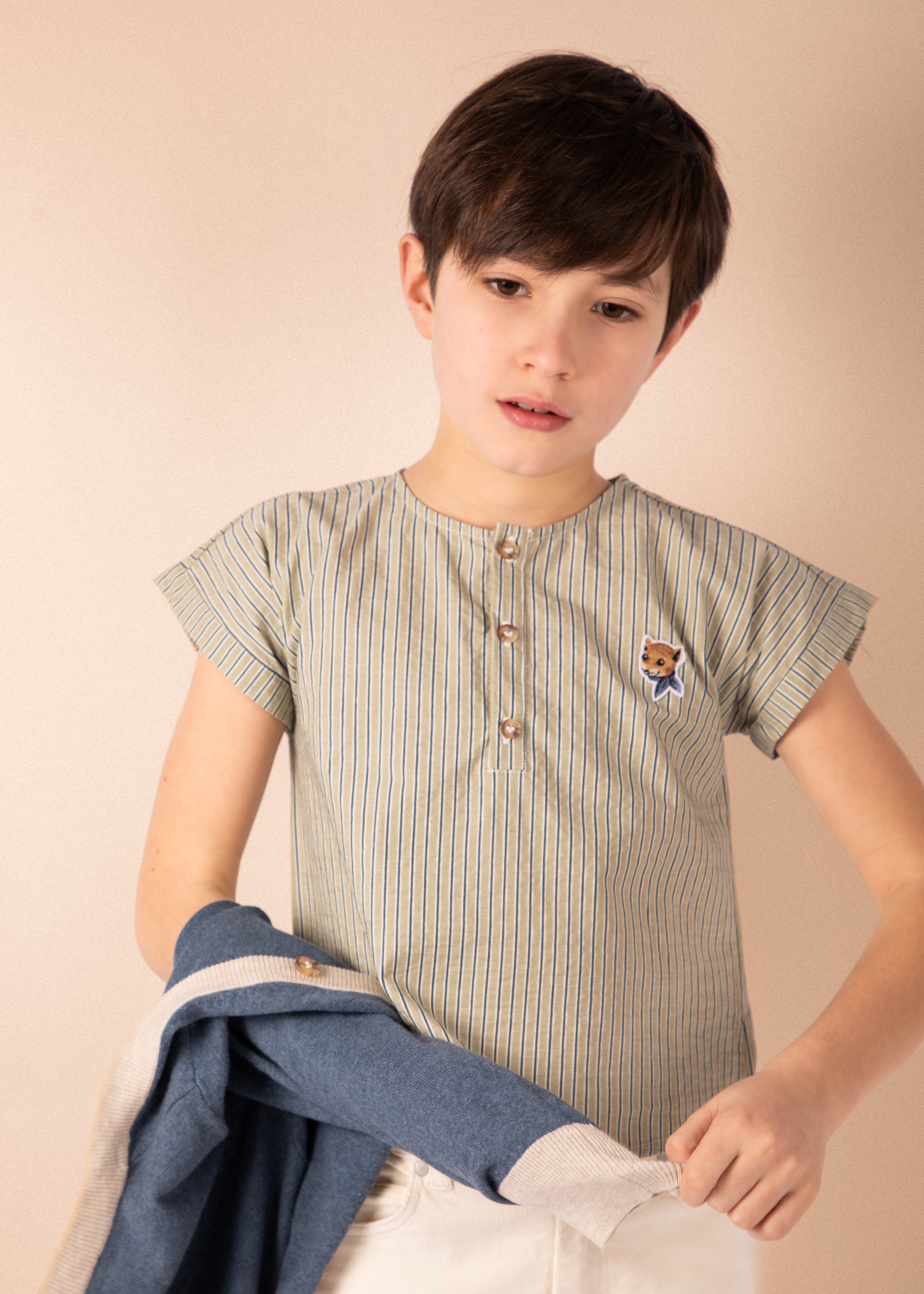 Blouse T - Rayures menthe