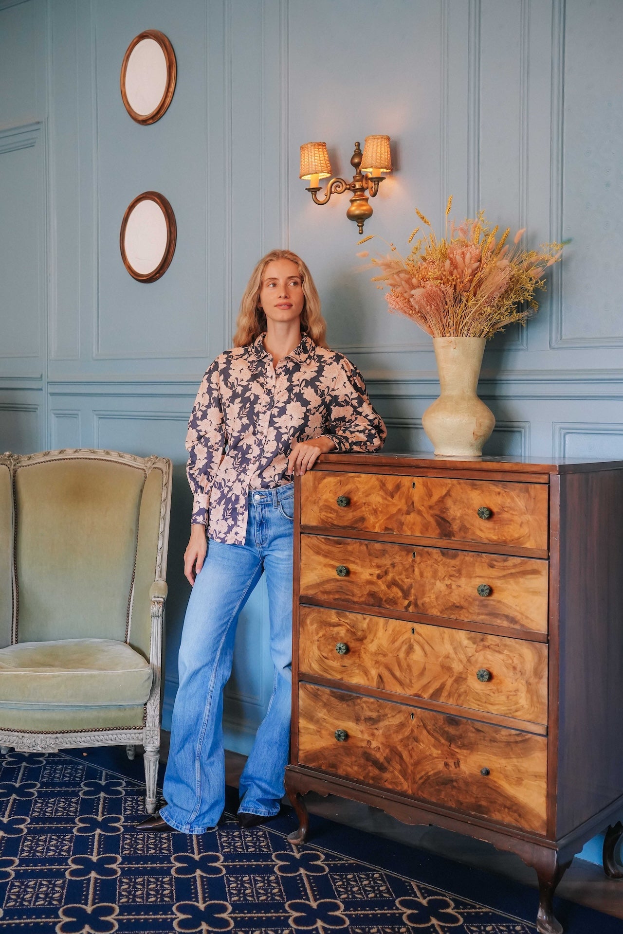 CHEMISE LOUISA - FLEURS MARINE