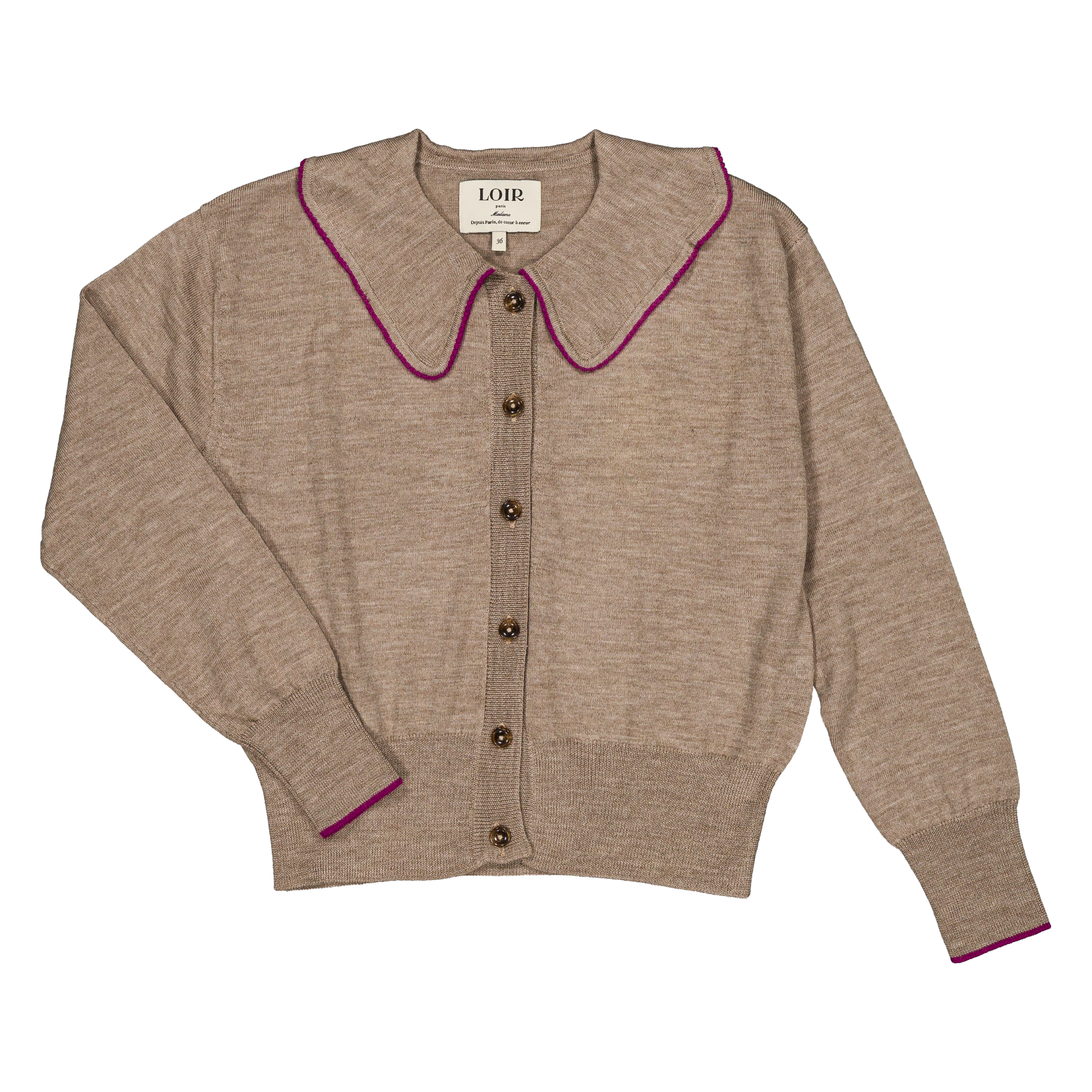 Cardigan COLETTE - Beige / Fushia