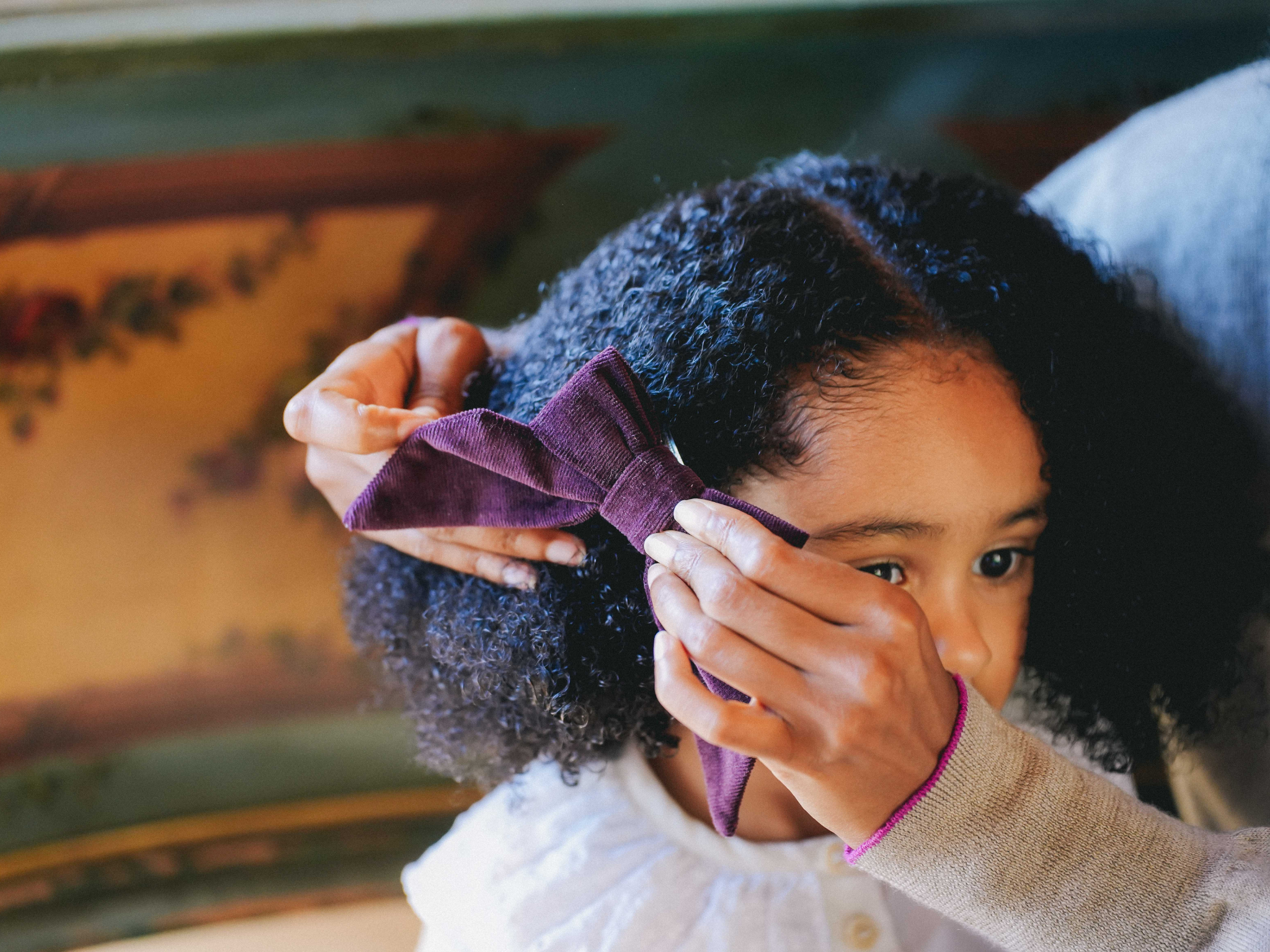 Barette CARLOTTA -  Velours prune