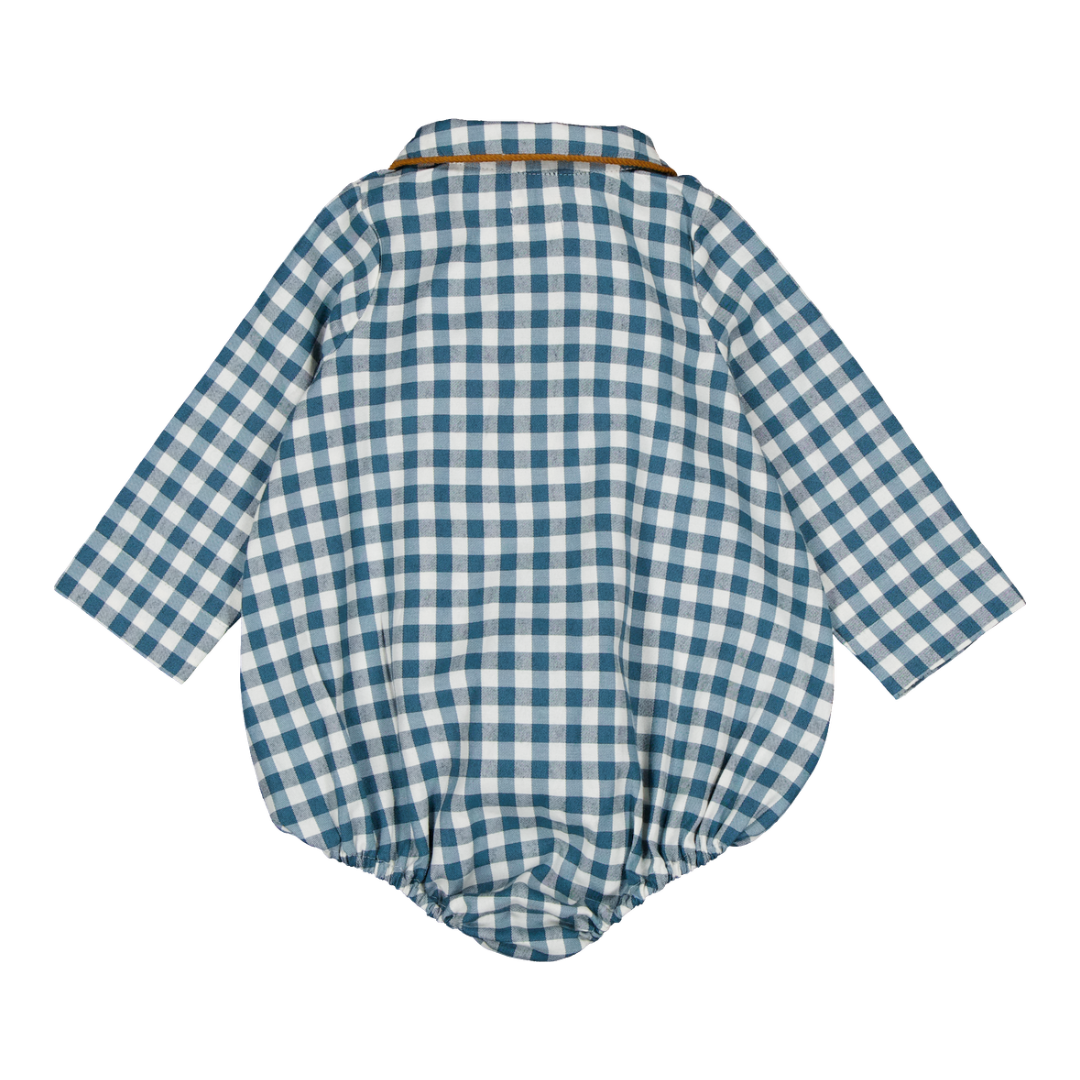 Barboteuse ORSO  - Vichy Bleu Canard