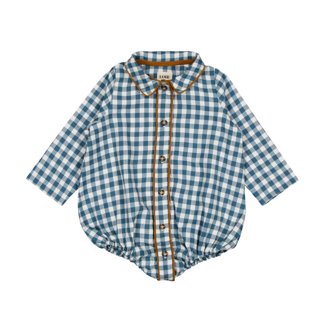 Barboteuse ORSO - Vichy Bleu Canard