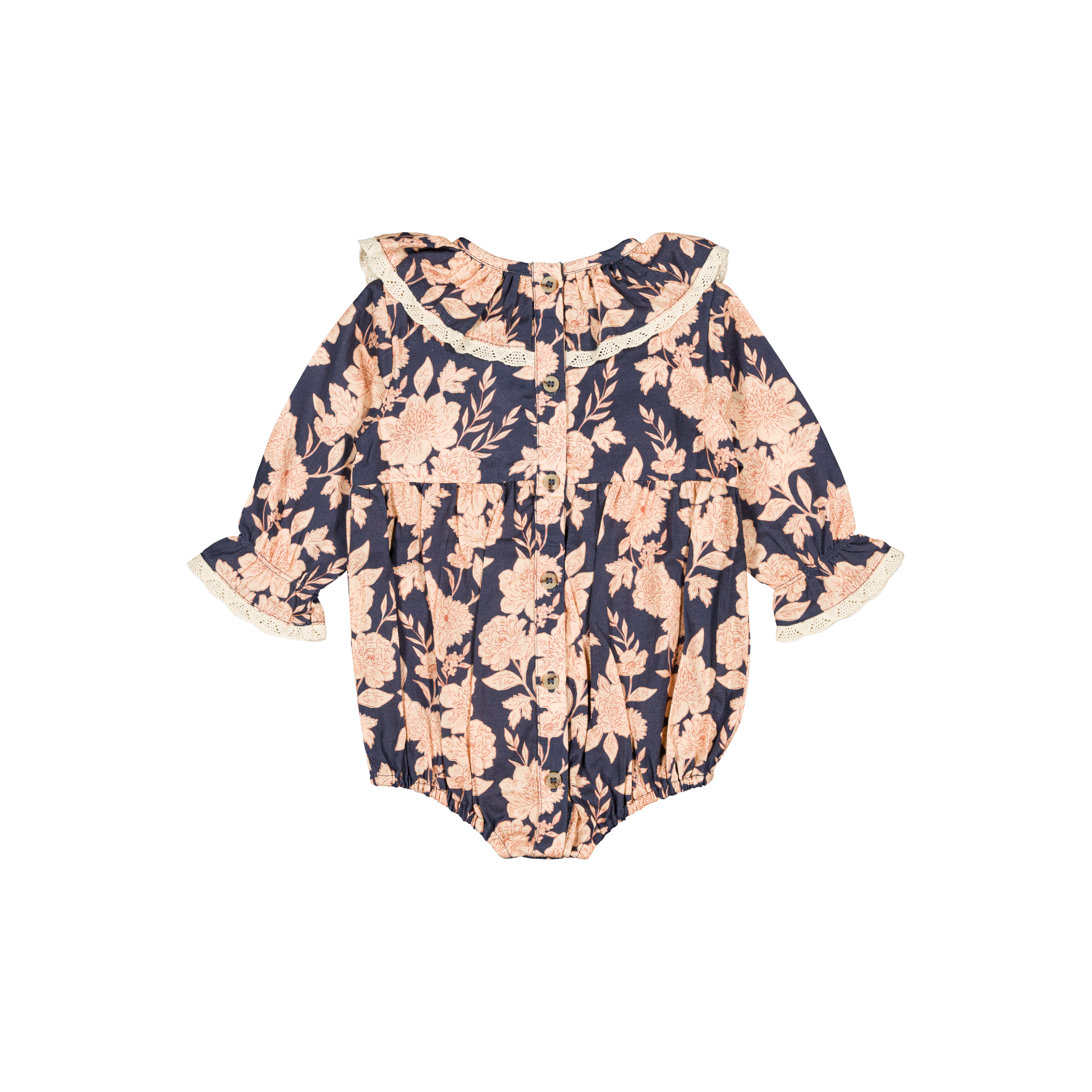 Barboteuse Nine - Fleurs marine