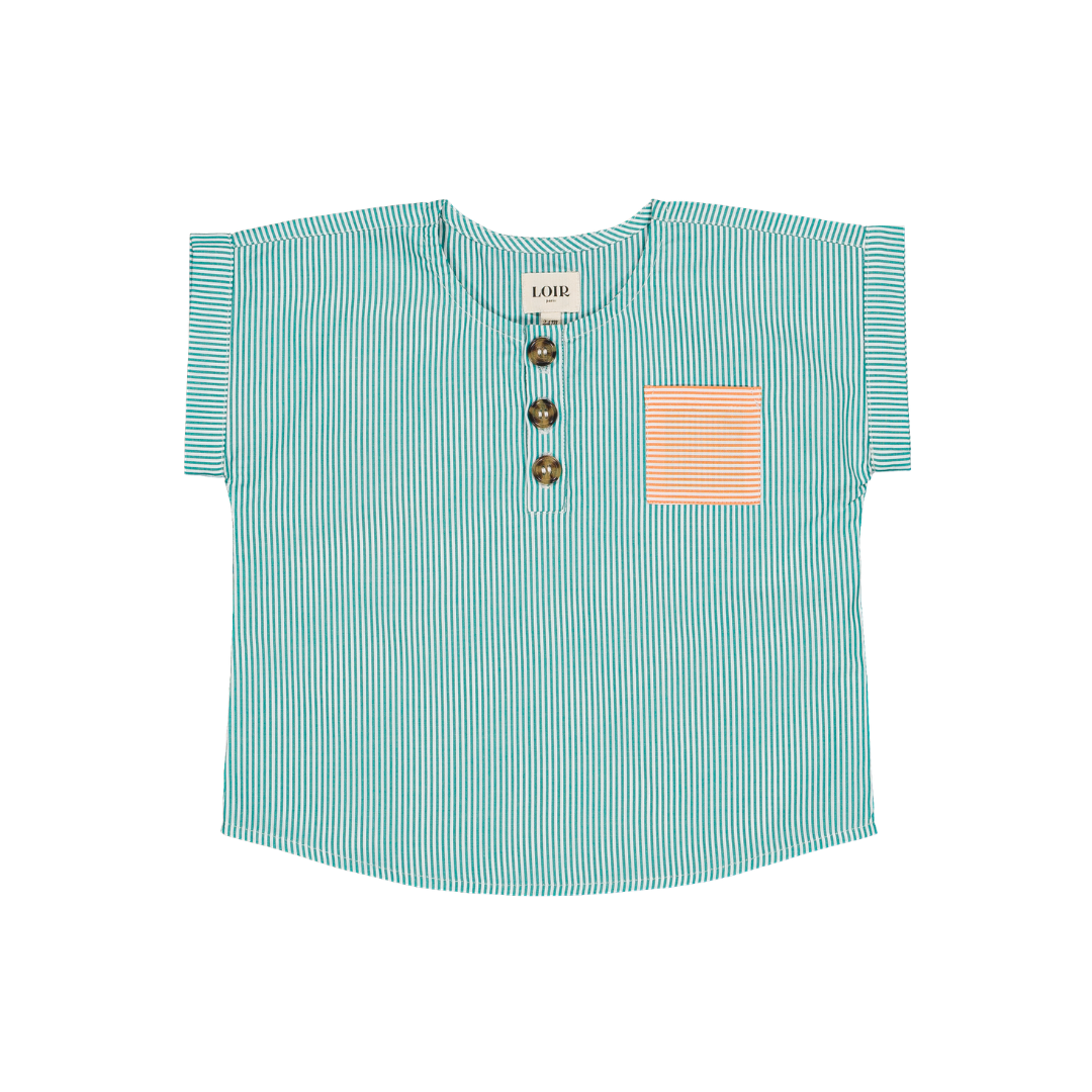 Blouse T - Rayures vertes