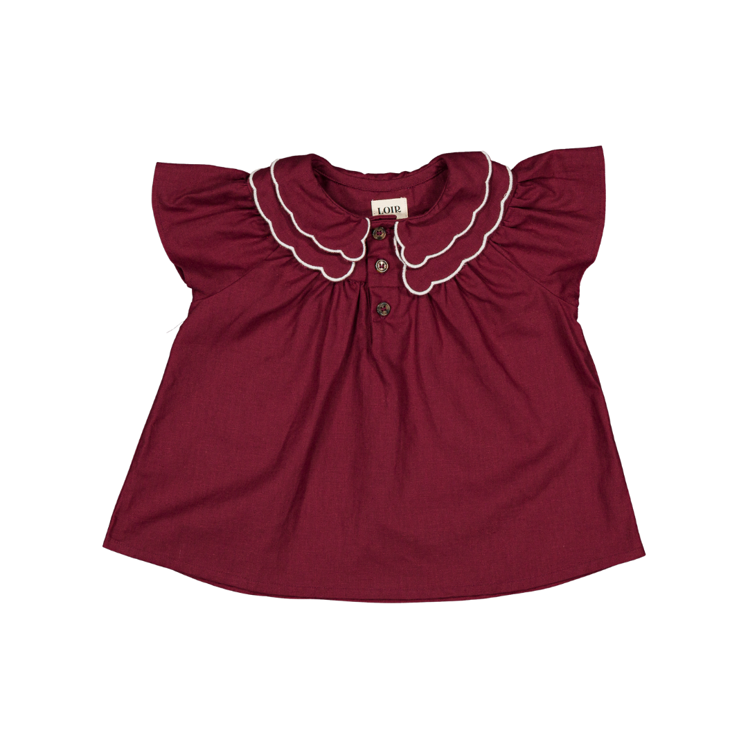 Blouse Carmen - Lin bordeaux