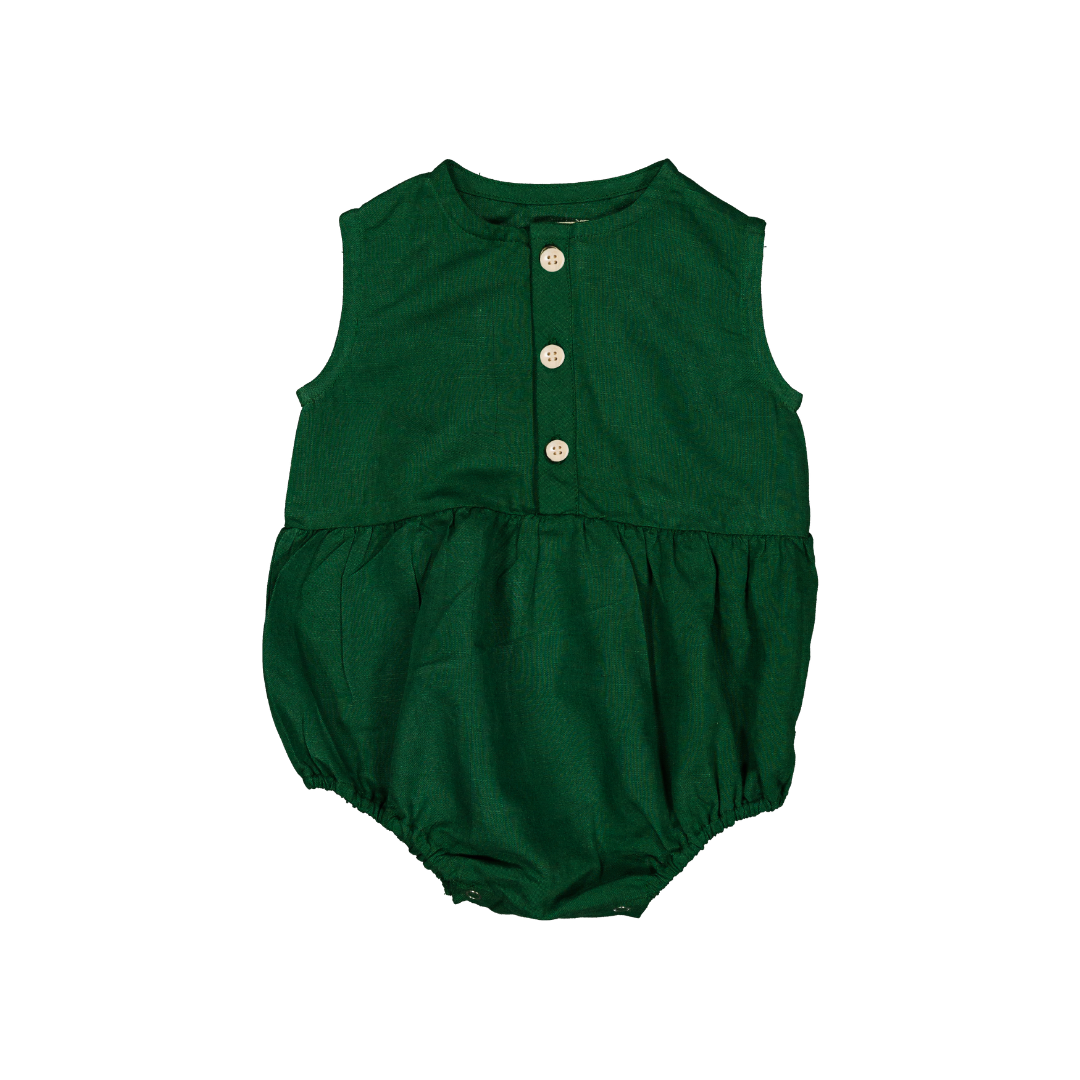 Barboteuse Pio - Lin vert eden