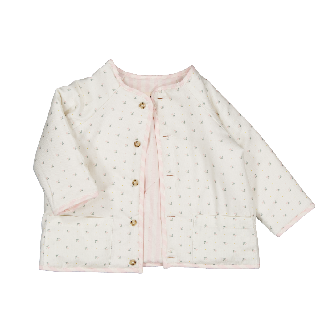 Veste ROMEE - Plumetis floral exclusif LOIR paris® & rayures roses