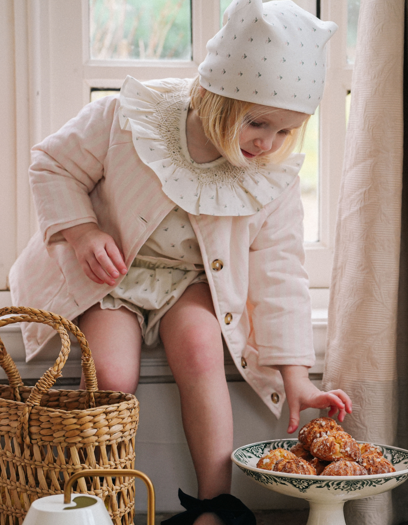 Veste ROMEE - Plumetis floral exclusif LOIR paris® & rayures roses