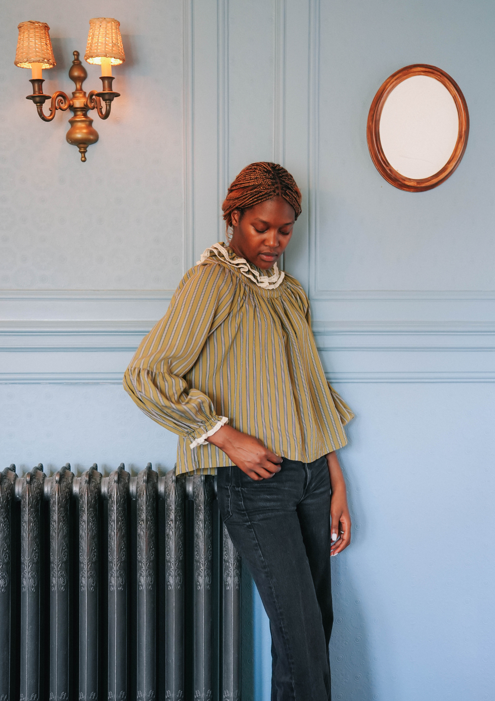 Blouse Esperance - Rayures olive