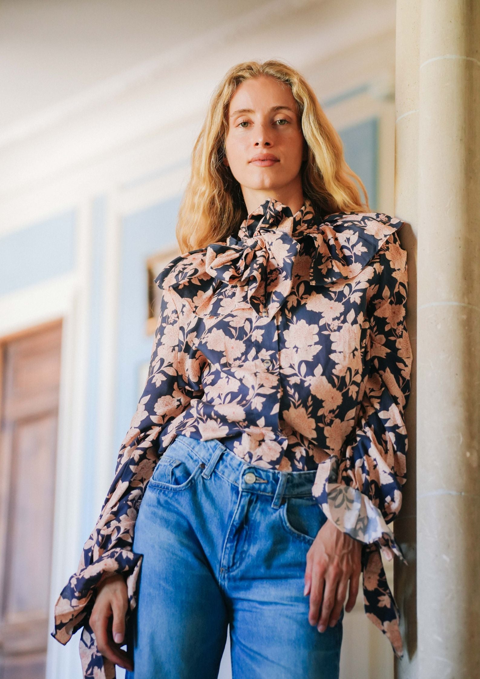 CHEMISE EDMA - FLEURS MARINE