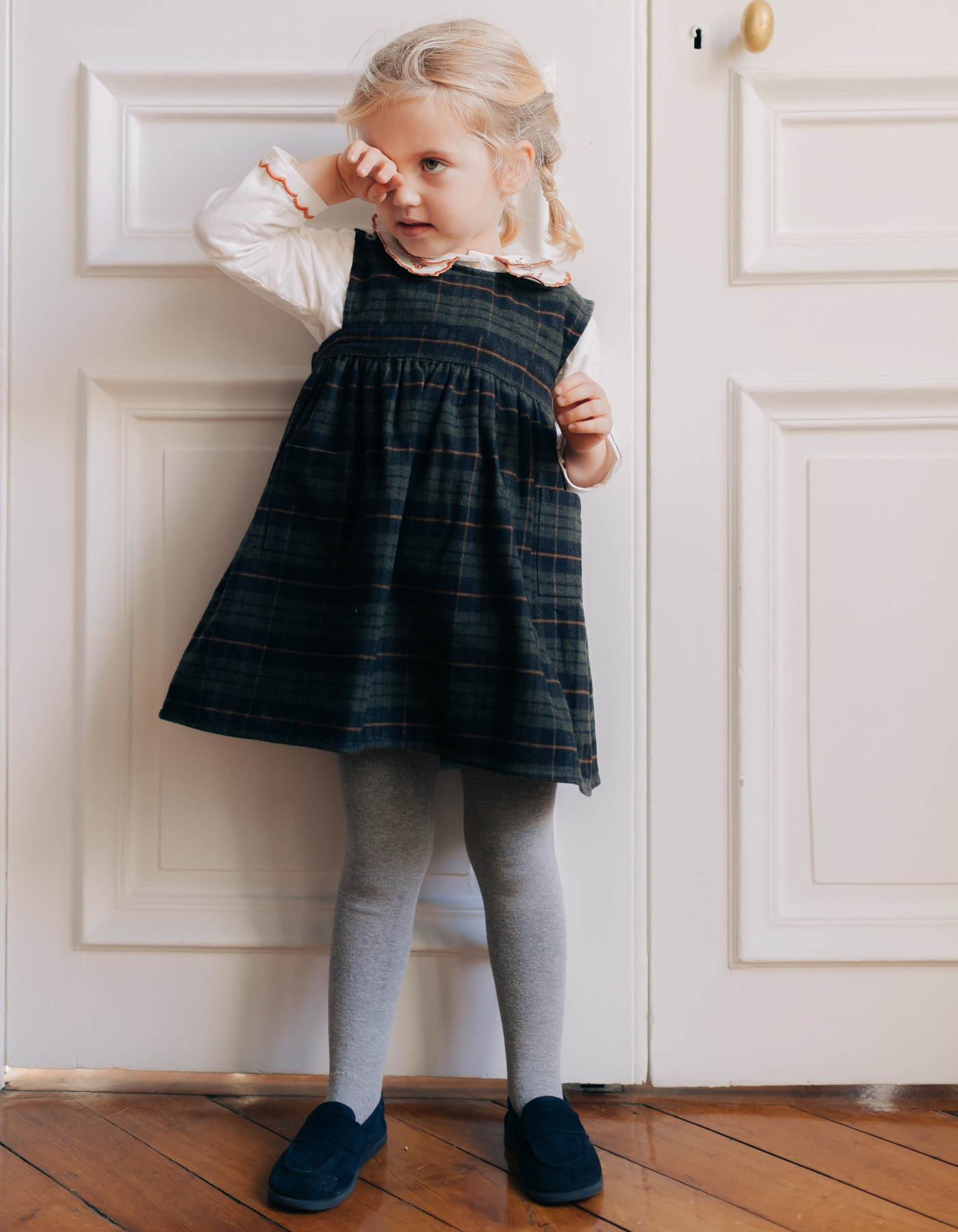 Robe LUTÈCE - Tartan Bleu Marine