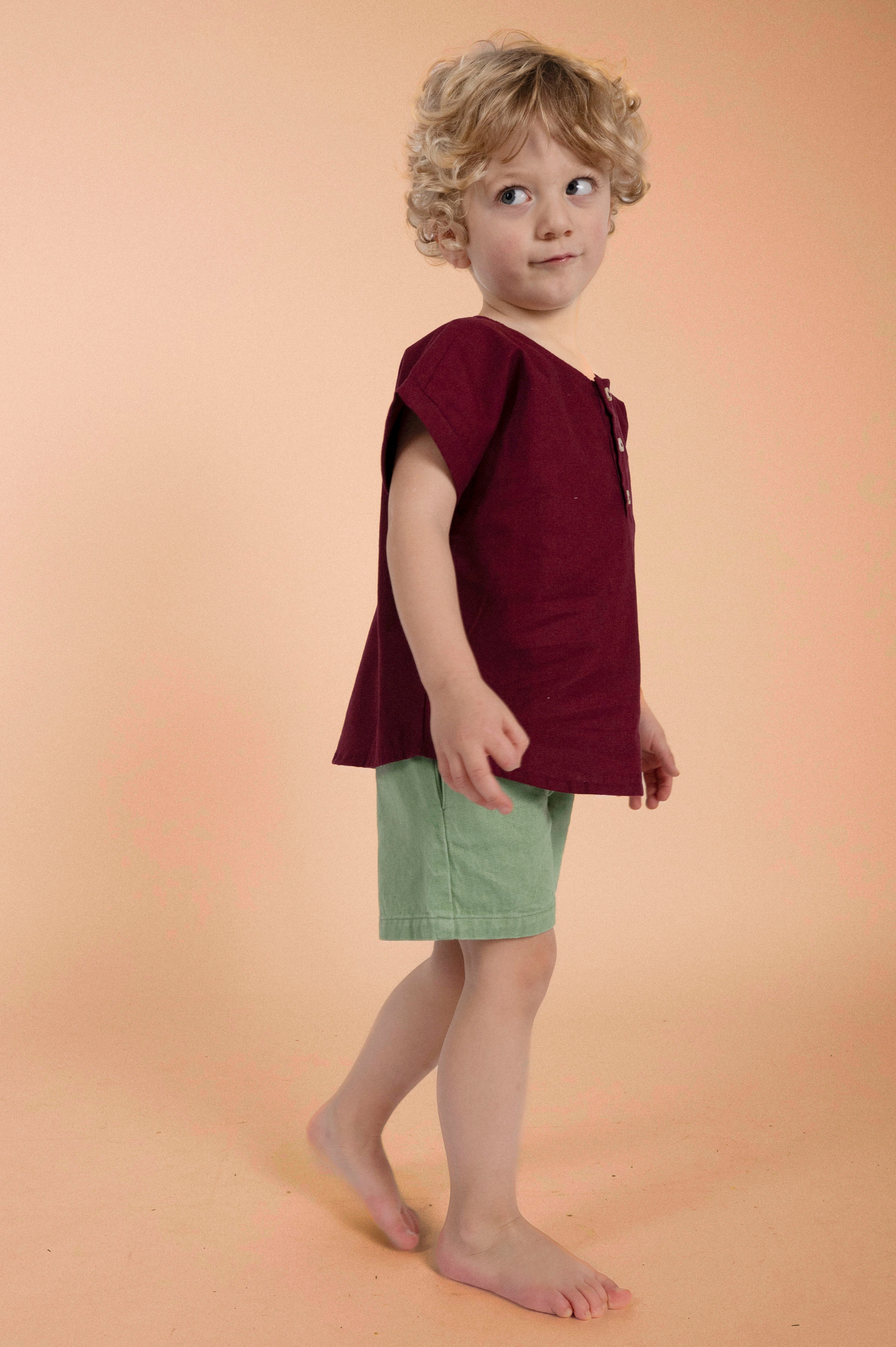 Blouse T - lin bordeaux