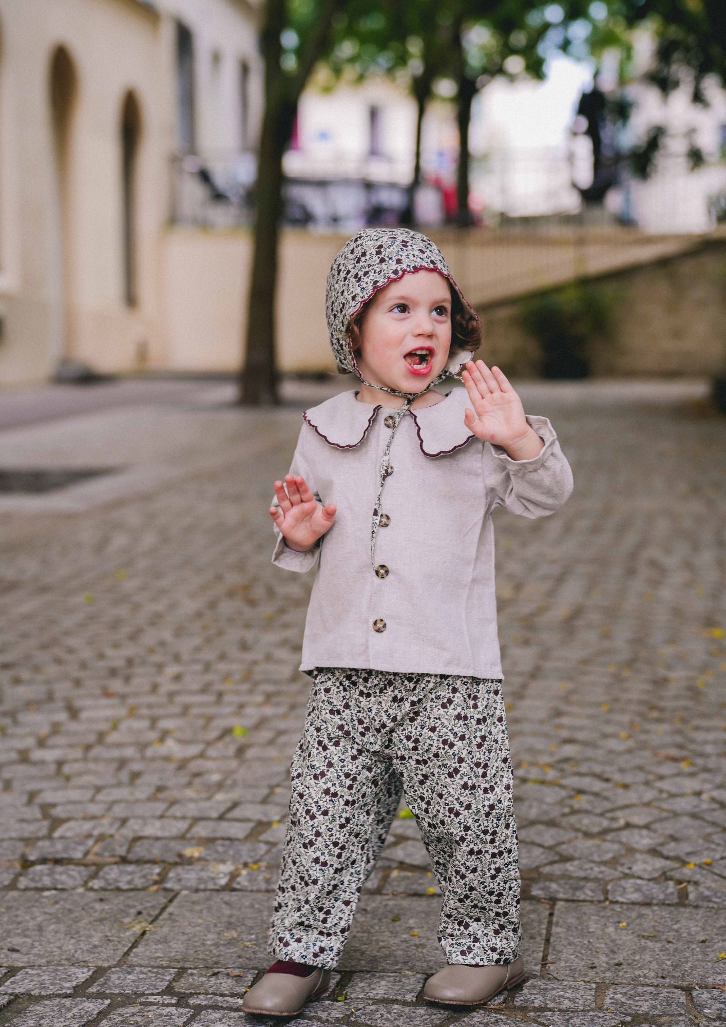 NINI pants - Burgundy floral