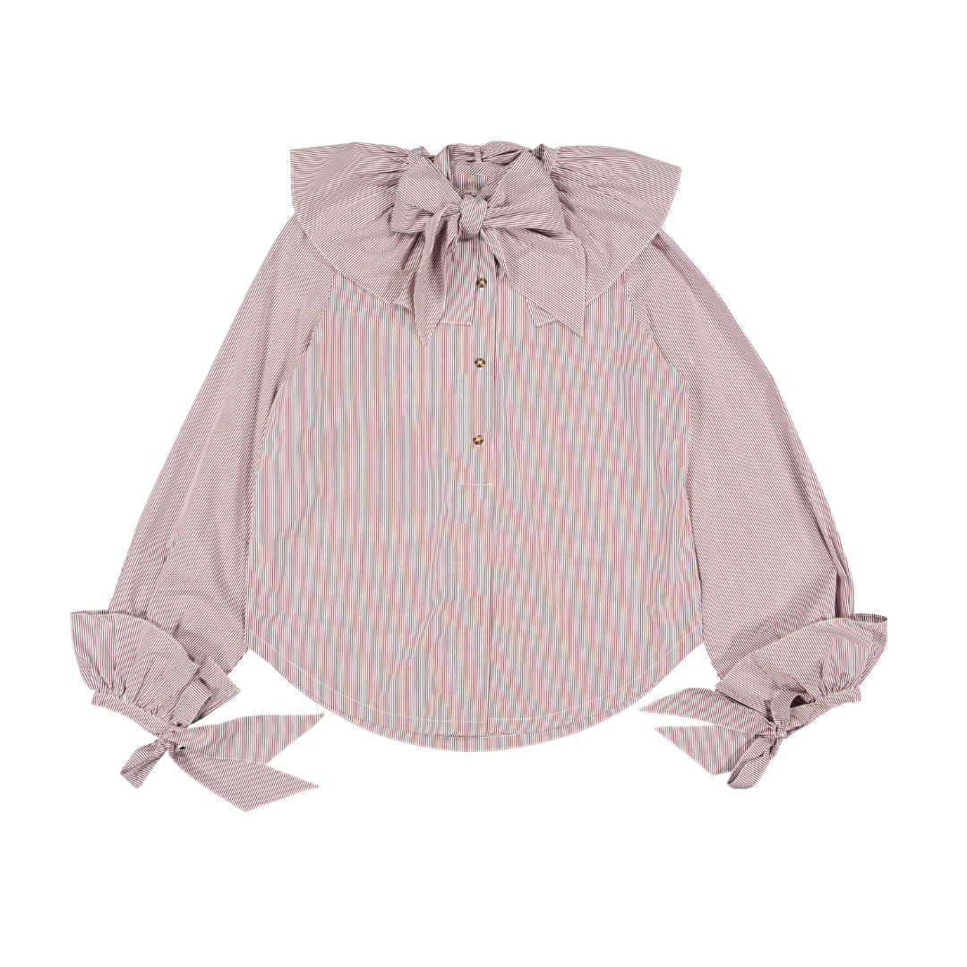 Chemise Edma femme - Rayures Bordeaux