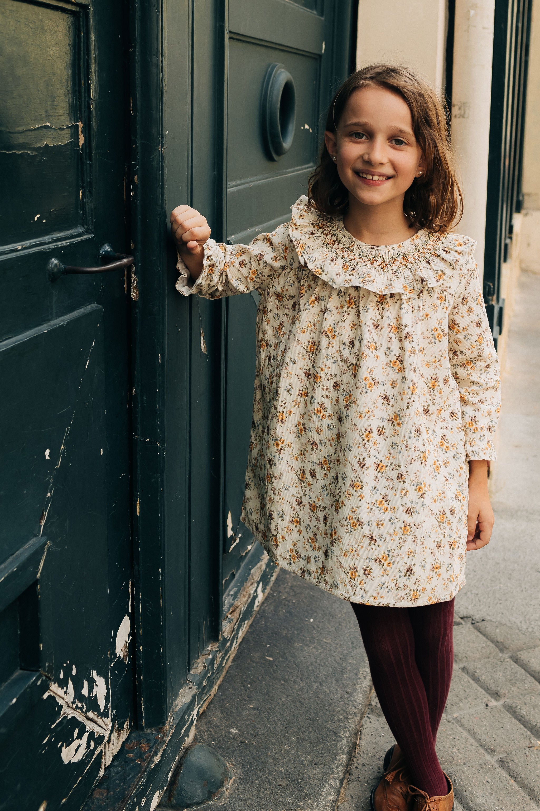 Robe Mary - Velours fleuri