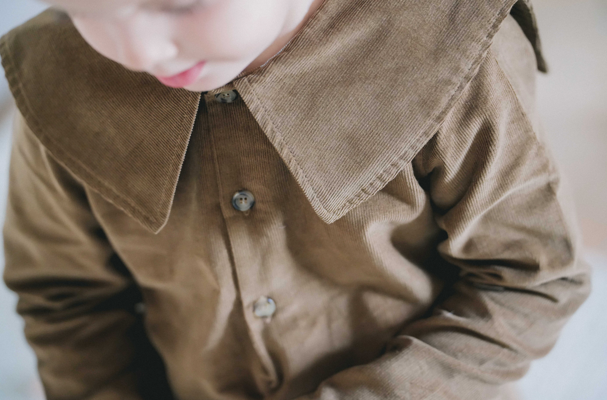 LORETTE sailor collar shirt with apricot stripes