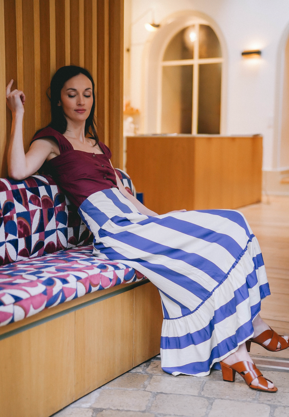 Jupe Mia - Madame - Maxi rayures bleues