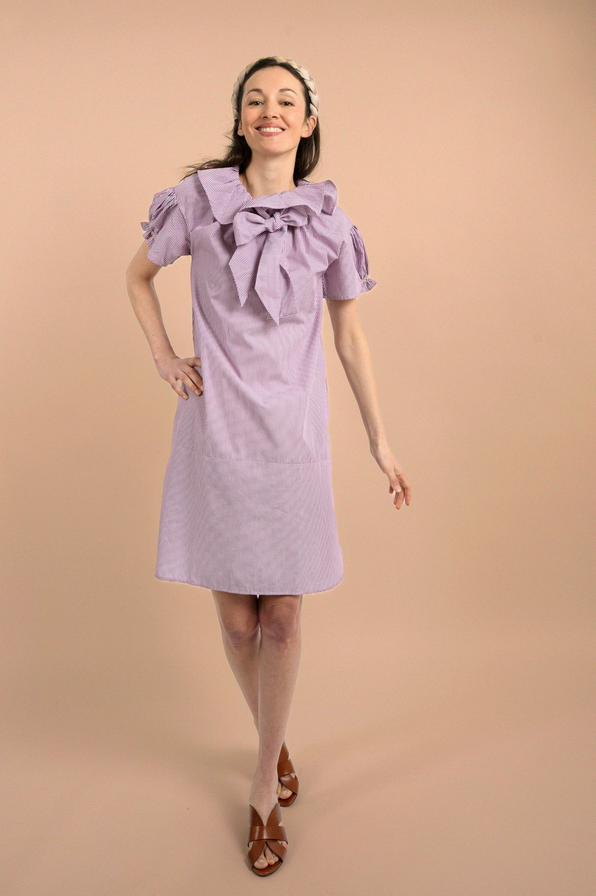 Robe Dulce - Madame - Rayures bordeaux