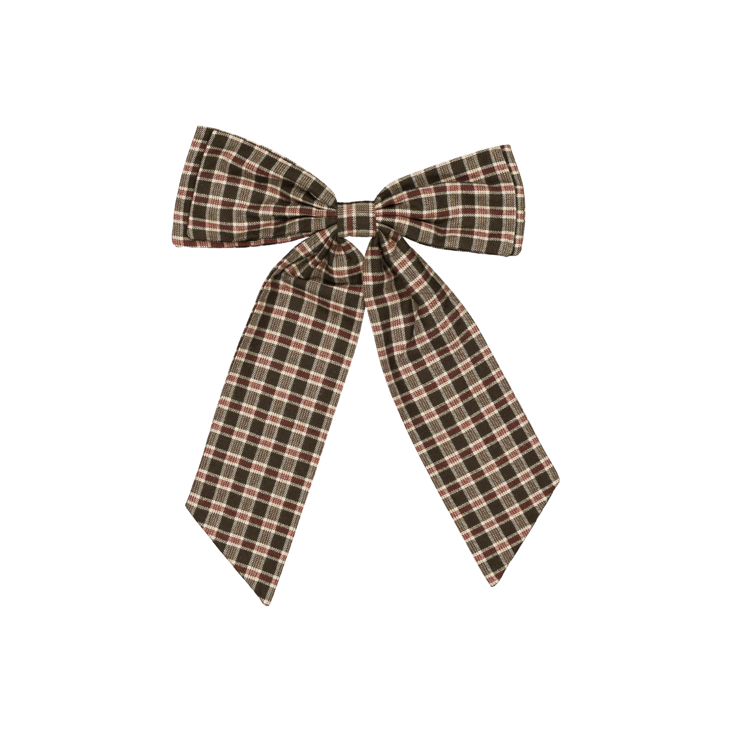 Barrette Noeud Nora - Tartan gris