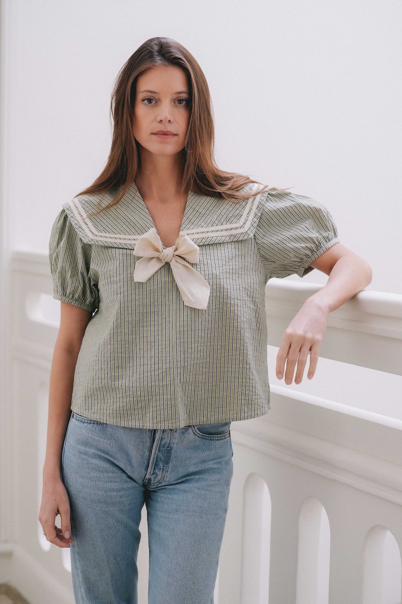 Blouse Viva - Madame  - Rayures menthe