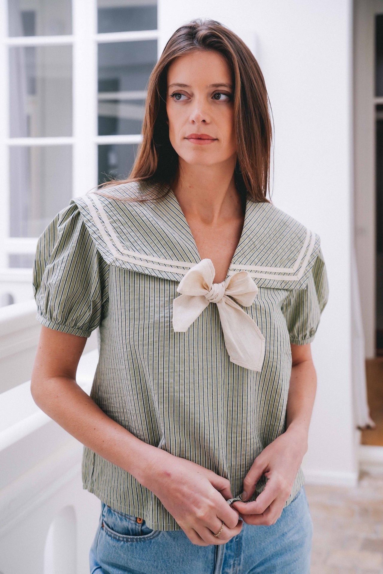 Blouse Viva - Madame  - Rayures menthe