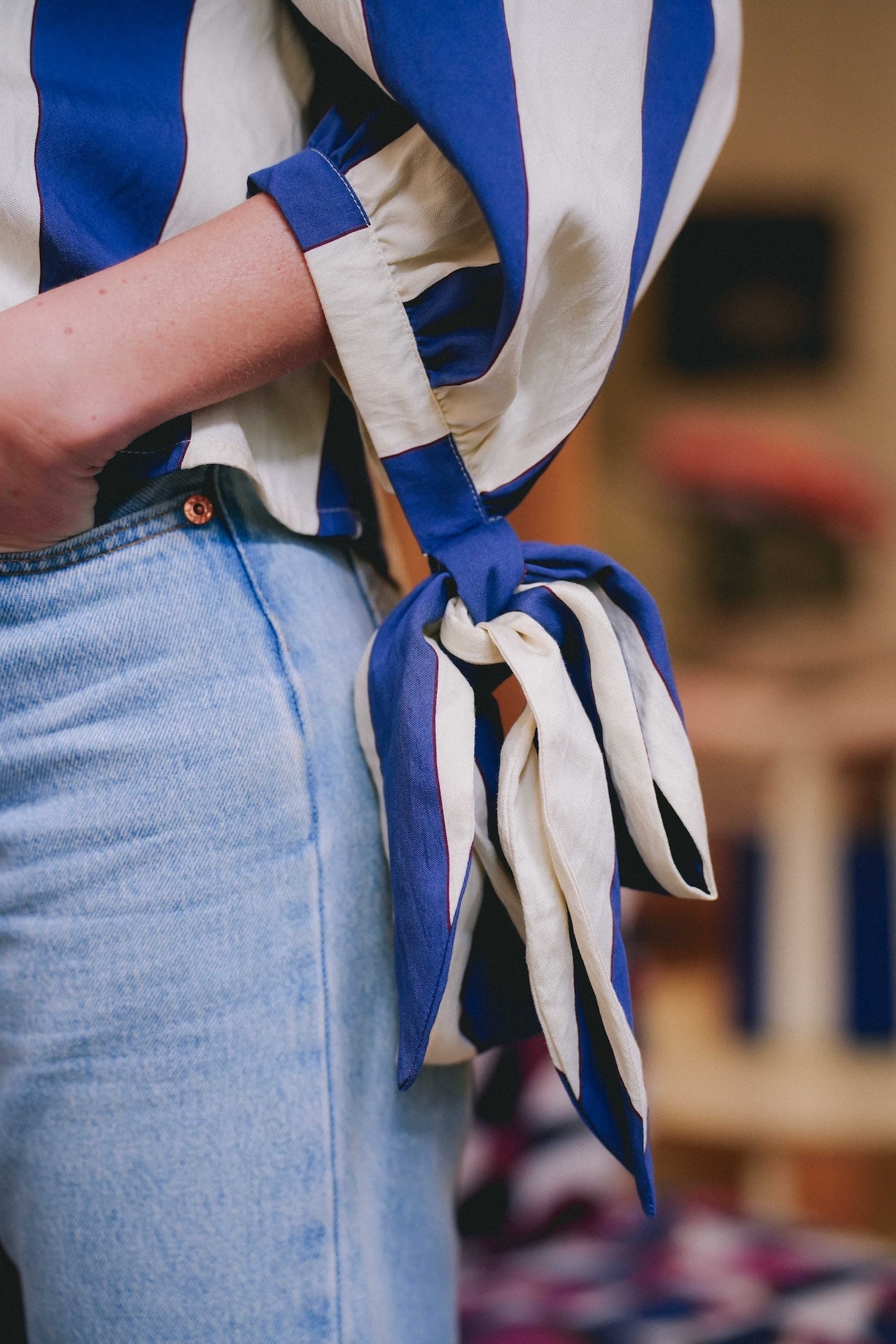 Chemise flor - Madame - Maxi rayures bleues