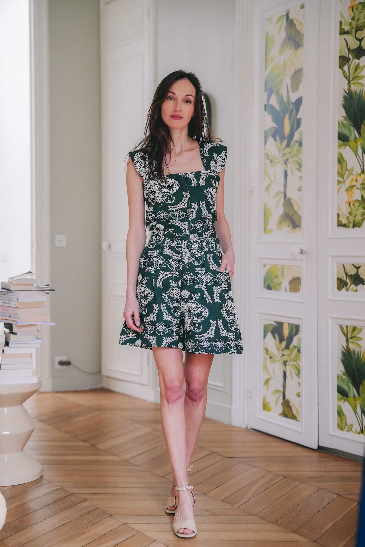 Top Cielo - Madame - Jacquard vert