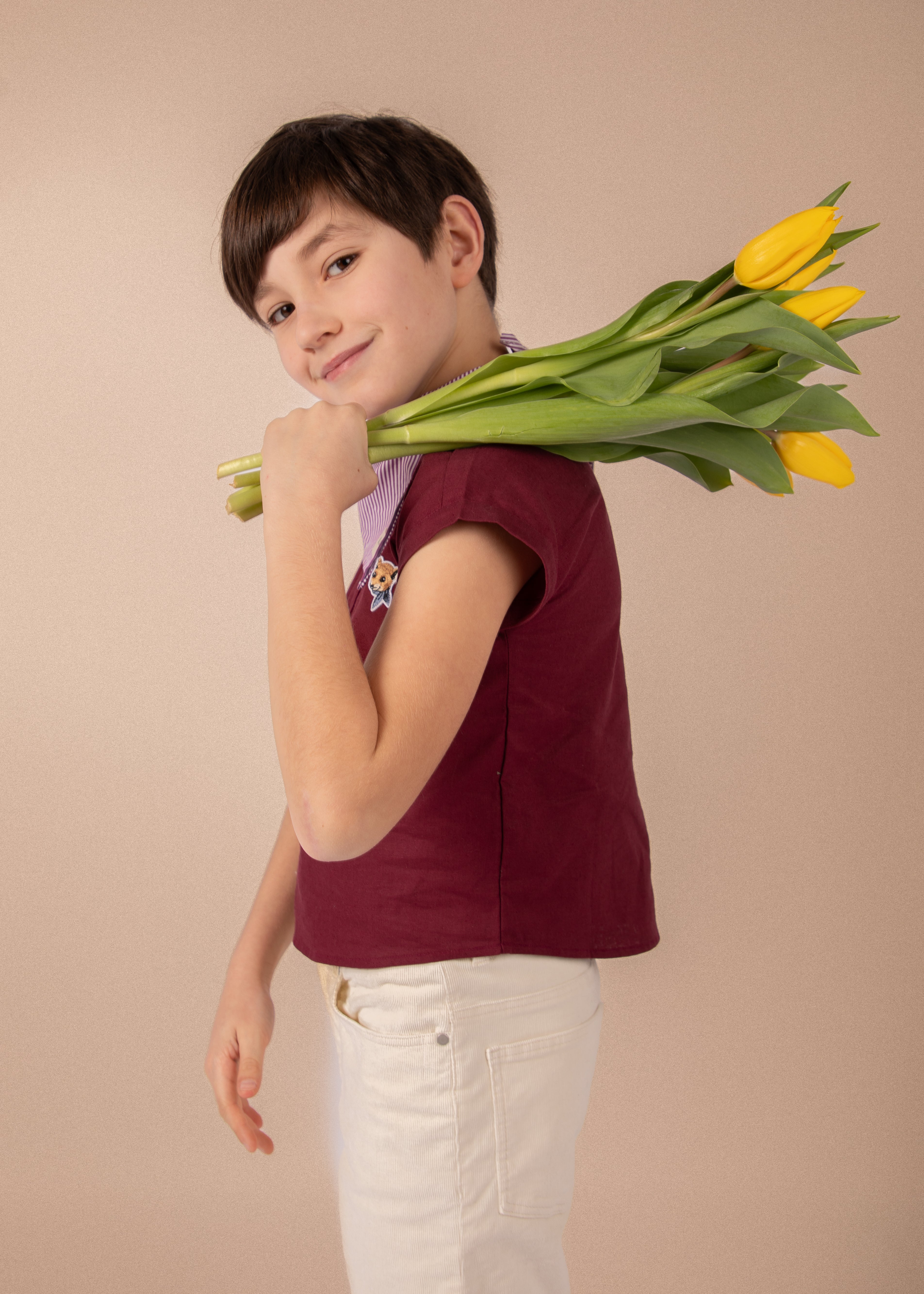 Blouse T - lin bordeaux