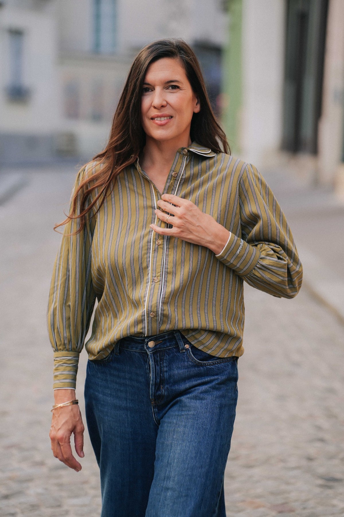 Chemise Louisa - Rayures Olive