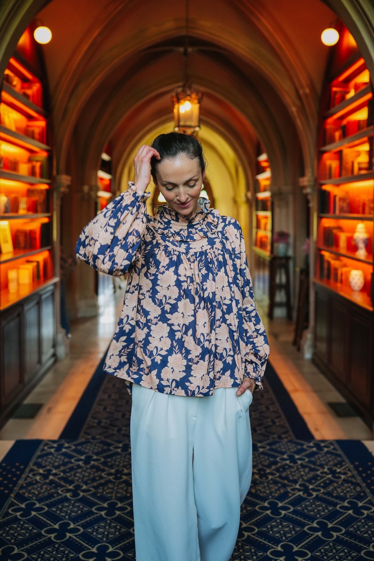 BLOUSE ESPERANCE - FLEURS MARINE